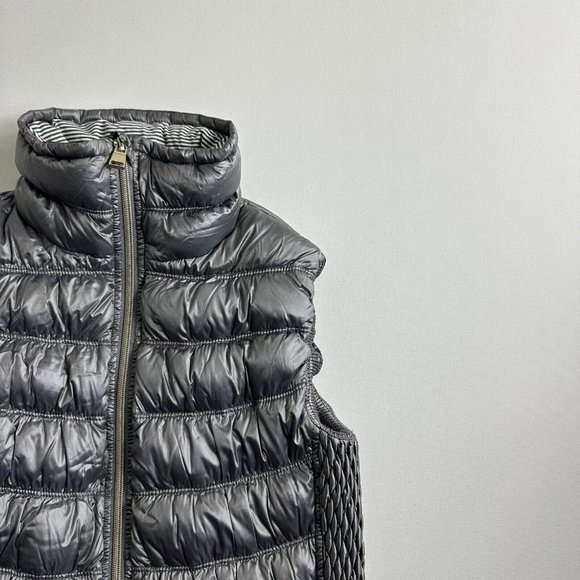 Calvin Klein‎ Metallic Silver Duck Down Puffer Vest Full Zip Quilt Women Small - Picture 5 of 12